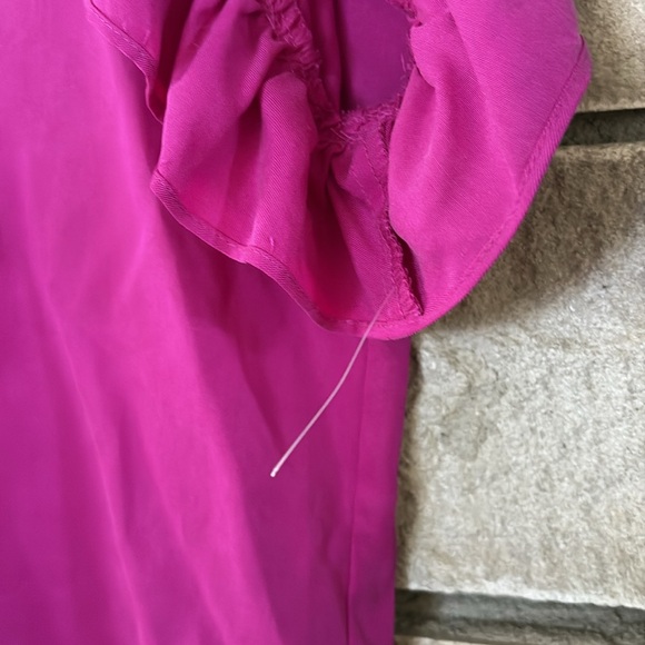 Cremieux Pink Flutter Sleeve Ruffled Blouse - Picture 5 of 8